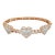 10k Rose Gold 1-1/3 CTTW Natural Diamond Heart Bangle Bracelet For Sale