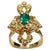 Contemporary Natural Emerald, Oval Stone and Diamond Ring 14 Karat Yellow Gold For Sale - Image 3 of 18