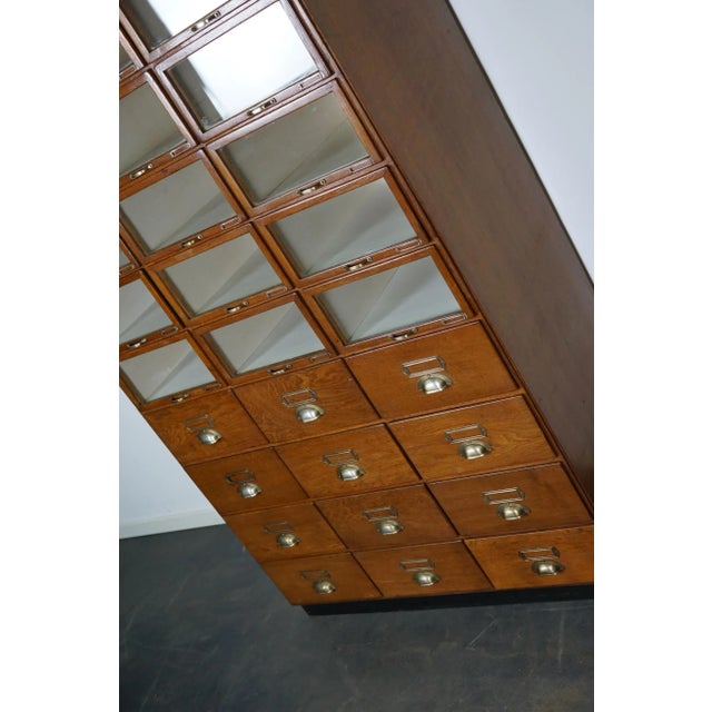 Large Vintage Dutch Oak Haberdashery Shop Cabinet, 1930s For Sale - Image 10 of 18