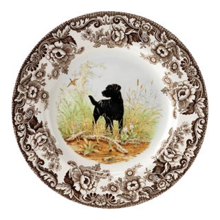 Spode Woodland Dogs Dinner Plate 10.5", Black Labrador For Sale
