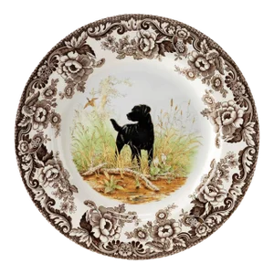 Spode Woodland Dogs Dinner Plate 10.5", Black Labrador