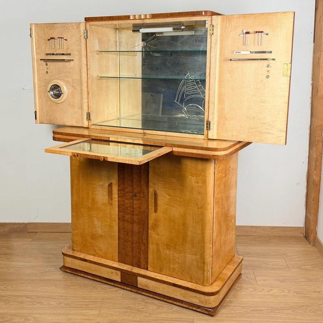 1930s Art Deco Cocktail Cabinet from Harry & Lou Epstein, 1930s For Sale - Image 5 of 9