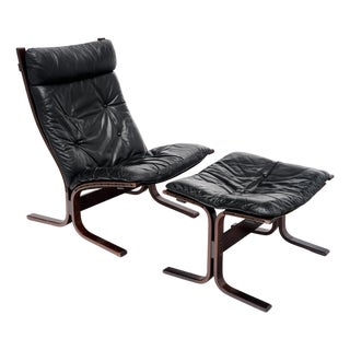 Ingmar Relling Leather “Siesta” Lounge Chair and Ottoman For Sale