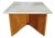 1970s Oak and Calcatta Marble Coffee Side Table, in Manner of Frank Lloyd Wright For Sale