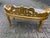 French Late 20th Century French Louis XVI Gold Beech Settee Tan Velvet For Sale - Image 3 of 11