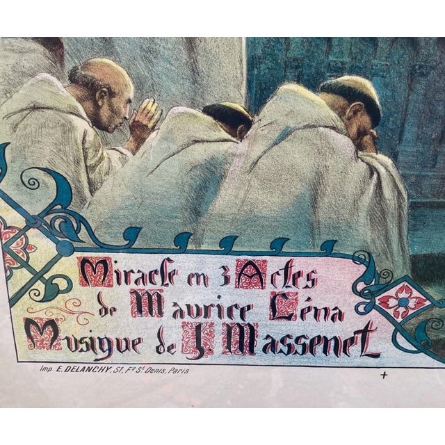 1904 Original Stone Lithograph Poster "Le Jongleur De Notre Dame" by Georges Rochegrosse For Sale In Houston - Image 6 of 16