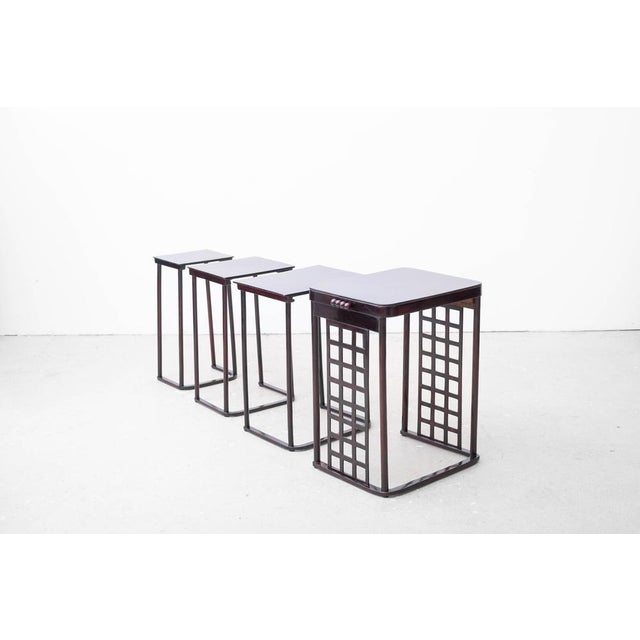 Secessionistic Model 988 Nesting Tables by Prof. Josef Hoffmann for Jacob & Josef Kohn, Vienna, Austria, 1906, Set of 4 For Sale - Image 4 of 18