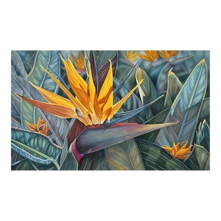 2000s "Bird of Paradise" Large Gallery Wrapped Oil Painting by Judith Moore For Sale