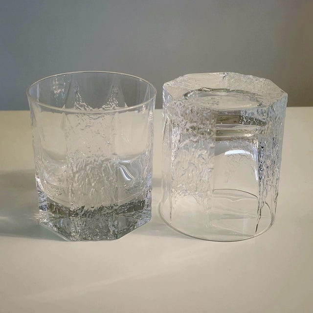 1970s Shot Glasses Iittala Timo Sarpaneva Kalinka Brutalist Rock Crystal - Set of 6 For Sale - Image 11 of 17