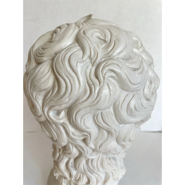 Vintage Faux-Stone Portrait Bust of Michelangelo's David For Sale - Image 9 of 12