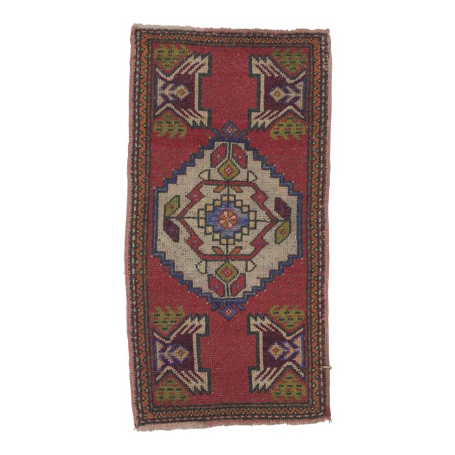 Vintage Mini Turkish Rug - 1′9″ × 3′3″ For Sale