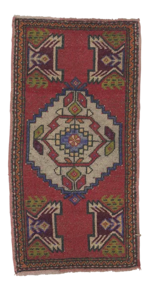 Vintage Mini Turkish Rug - 1′9″ × 3′3″