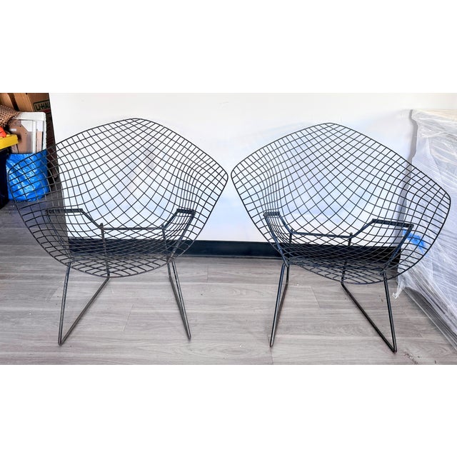 Original Harry Bertoia "Diamond" Lounge Chairs for Knoll International For Sale - Image 14 of 17