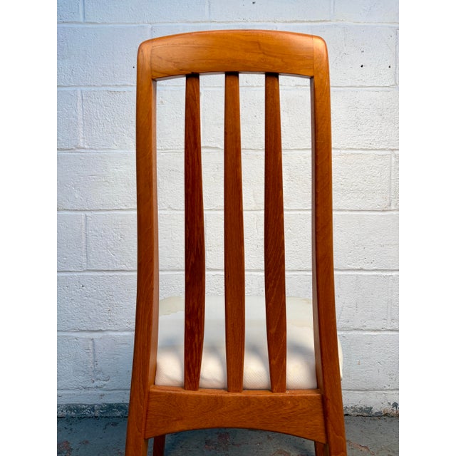 Mid 20th Century Pair of Danish Modern Solid Teak Tall Back Dining Chairs For Sale - Image 9 of 13