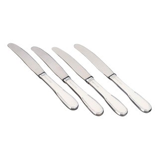 Lunch Knives in Sterling Silver and Stainless Steel by Evald Nielsen, 1930s, Set of 4 For Sale