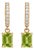 Natural Peridot Huggies Earrings | Dainty Gemstone Dangles Pavé Hoops | August Birthstone Earrings - A Pair For Sale