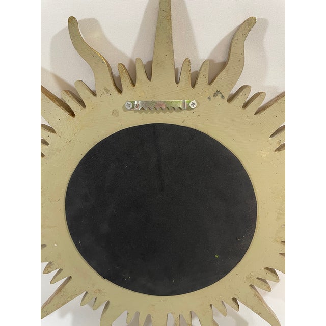 Vintage 16.5" French Style Gilded Resin Sunburst Wall Mirror For Sale - Image 11 of 16