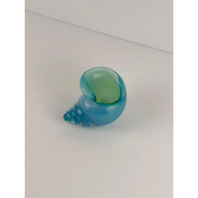Murano Blue Alabastro Glass Shell from Archimede Seguso, Italy, 1960s For Sale - Image 4 of 10