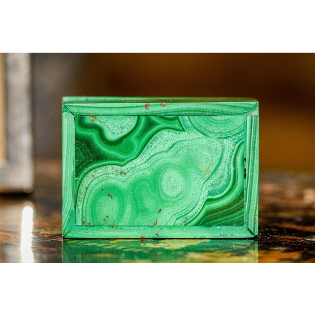 Miniature Malachite Natural Stone Vintage Specimen Box Home Decor For Sale - Image 14 of 14