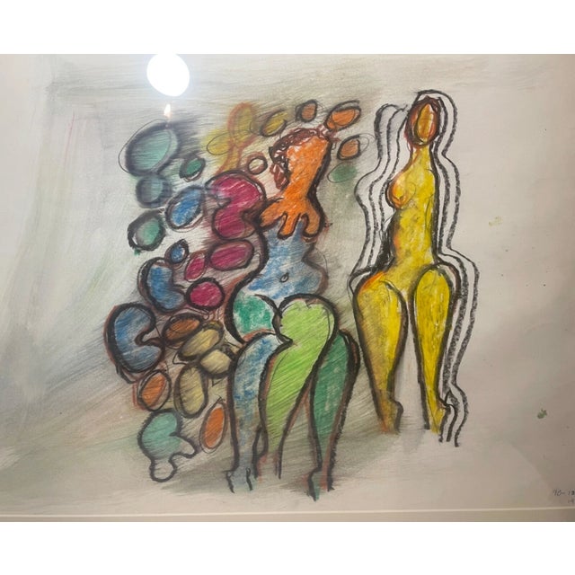 Up for sale is a wonderful vintage original Lucia Wilcox mixed media abstract painting. It's dated 1970 and painted with...