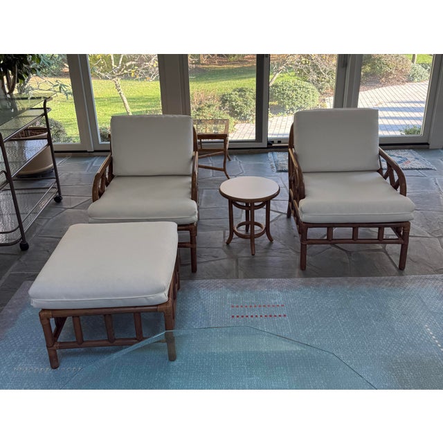 Great set of Vintage Bamboo Rattan Clark Casual furniture, c. 1990s. High quality vintage furniture set made in the USA by...