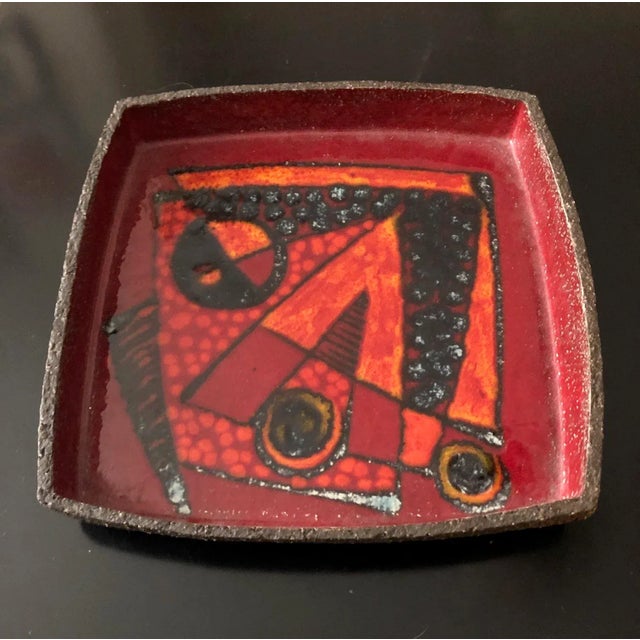 Red Large Danish Ceramic Dish, 1960s For Sale - Image 8 of 8