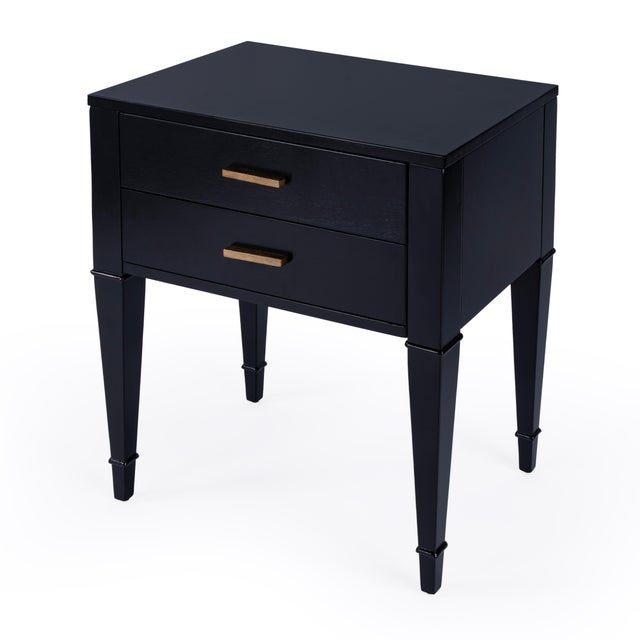 Kai 24 in. W Rectangular Wood 2 Drawer End Table, Black Licorice For Sale - Image 9 of 9