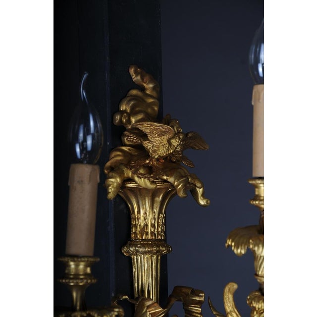 Gold Large Louis XV Gilded Bronze Sconces, Set of 2 For Sale - Image 8 of 16
