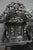 Exceptional Chinese writing desk featuring an extraordinarily elaborate carved architectural superstructure with coiling...