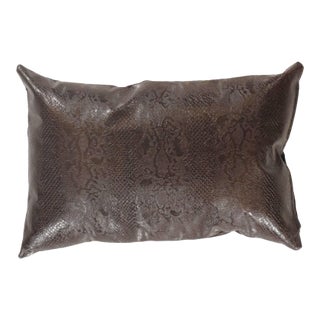 Pasargad DC Brown Snakeskin Pu Leather Pillow For Sale