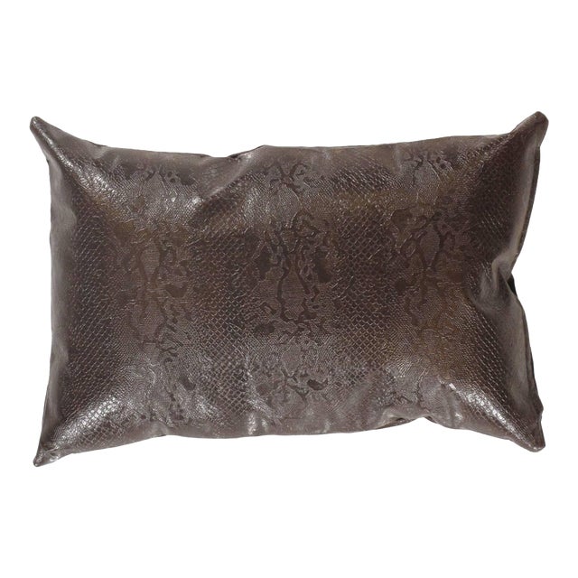 Pasargad DC Brown Snakeskin Pu Leather Pillow For Sale