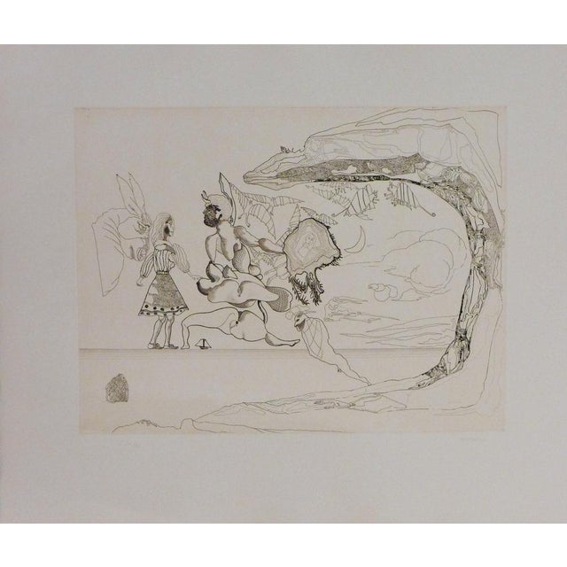 Jorge Castillo El palo y la chica, 1978 Original etching signed and numbered in pencil by the artist, on Arches France...
