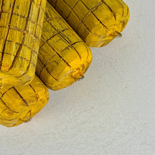 Set of 6 Vintage Primitive Hand Carved and Painted Corn Cob Decoys For Sale - Image 4 of 7