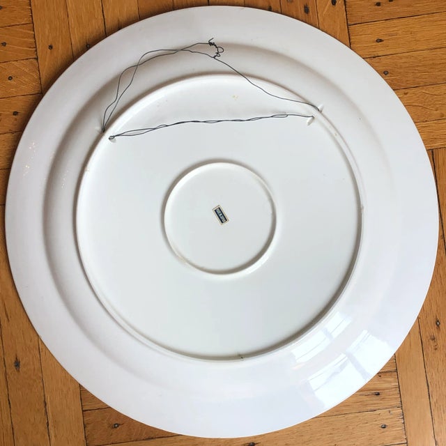 Ivory Large Mid-20th Century Decorative Plate For Sale - Image 8 of 13