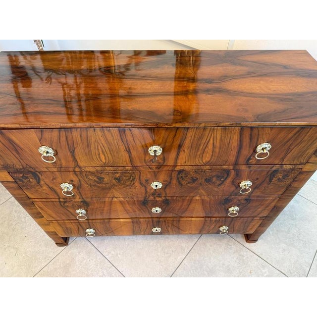 Antique Biedermeier Walnut Veneered Chest of Drawers For Sale - Image 13 of 14