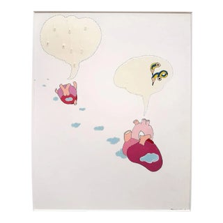 Anche la Valvola Mitrale Ha Una Sua Morale - Original Enamel on Cardboard 1970 For Sale