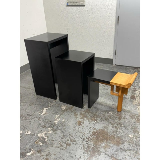 Custom Design Chinese Couple Tea Chairs + Nesting Table, Set For Sale - Image 11 of 11