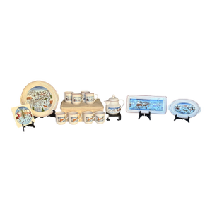 1990's Villeroy and Boch Naïf Christmas Tea, Sandwich, Pastries Sweets Set