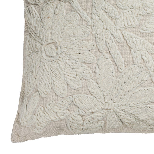 Soft, natural cotton meets thoughtful embroidery in the Tabitha pillow thatâ€™s all about subtle detail and tactile charm....