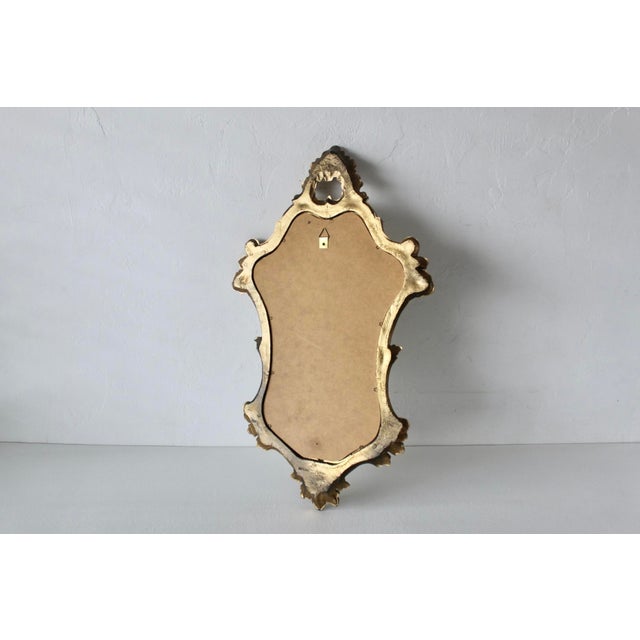 Italian Rococo Giltwood Style Wall Mirror Carved Scrollwork Frame Vintage For Sale - Image 9 of 14
