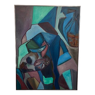 Framed Abstract Painting 1980’s American For Sale