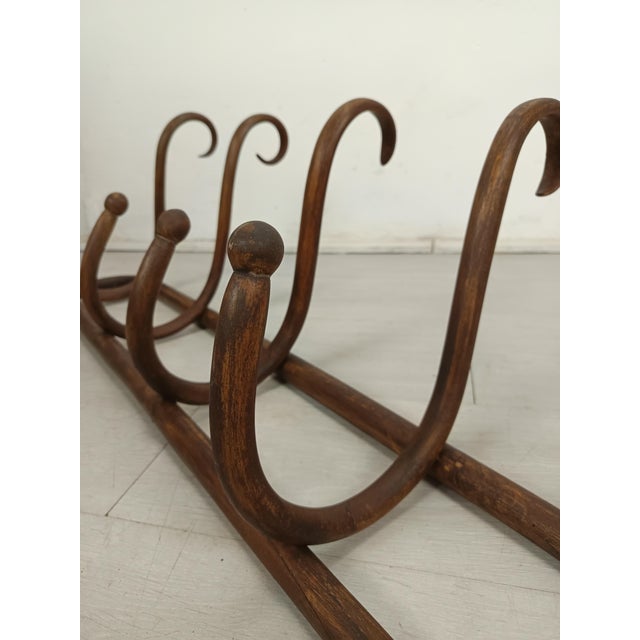 Tan Antique Thonet Style Wall Coat Rack, 1890s For Sale - Image 8 of 11