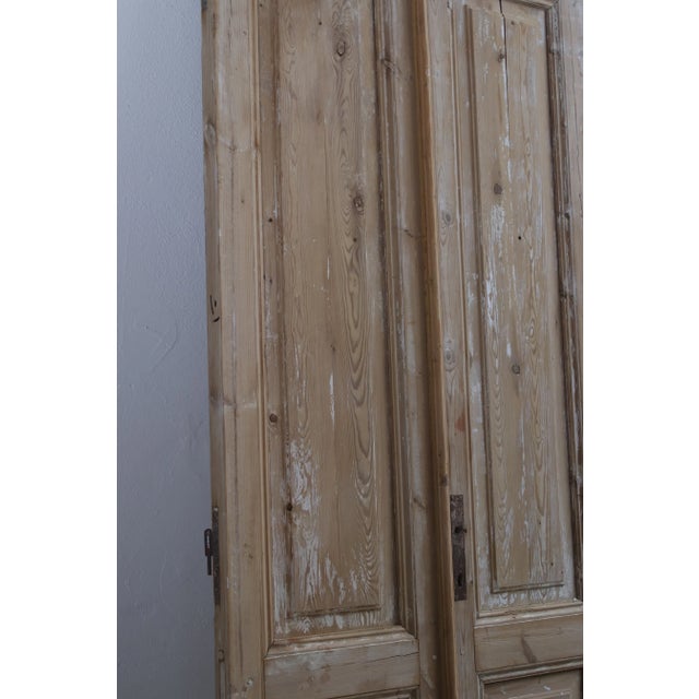 Rustic European Late 19th Century Double French Doors - A Pair For Sale - Image 3 of 3