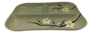 1940s Weil Ware Blossom Celadon Divided Server
