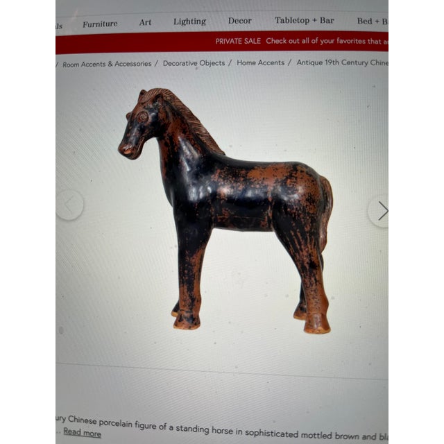 Antique 19th Century Chinese Figure of a Horse in Mottled Brown Glaze For Sale - Image 11 of 11