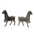 This is a pair of handmade Chinese accent decorative oriental horse figures made of mixed metal in brown bronze color....
