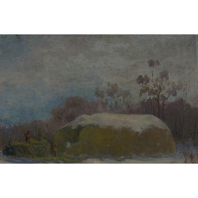 Realism Vintage Winter Landscape Oil Painting, Ukrainian Art, 1960s 67-102 For Sale - Image 3 of 6