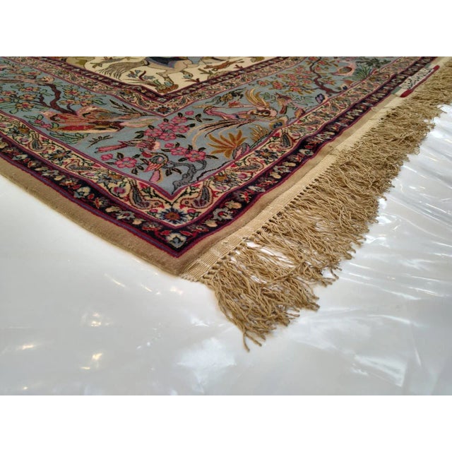 1960s Vintage Seirafian Isphahan Hunting Rug For Sale In New York - Image 6 of 7