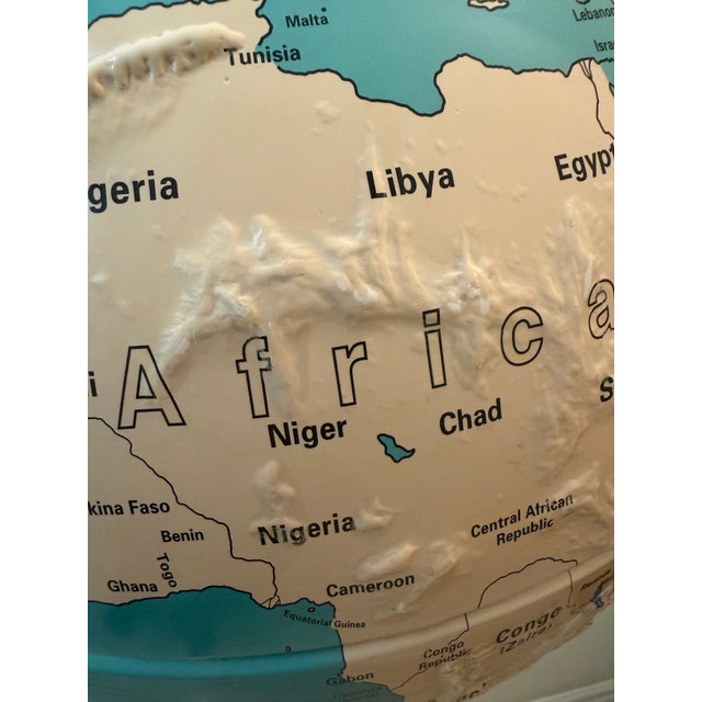 Aqua Massive Vintage 1990s Nystrom 18” Raised Relief School Globe – Table / Wall Mount For Sale - Image 8 of 10