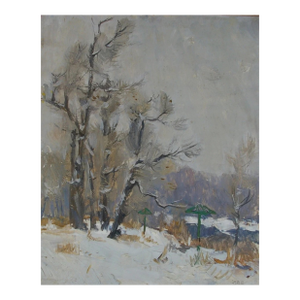 Winter Impressionism Oil Painting, Ukrainian Artist Skubak, 1988 50-61